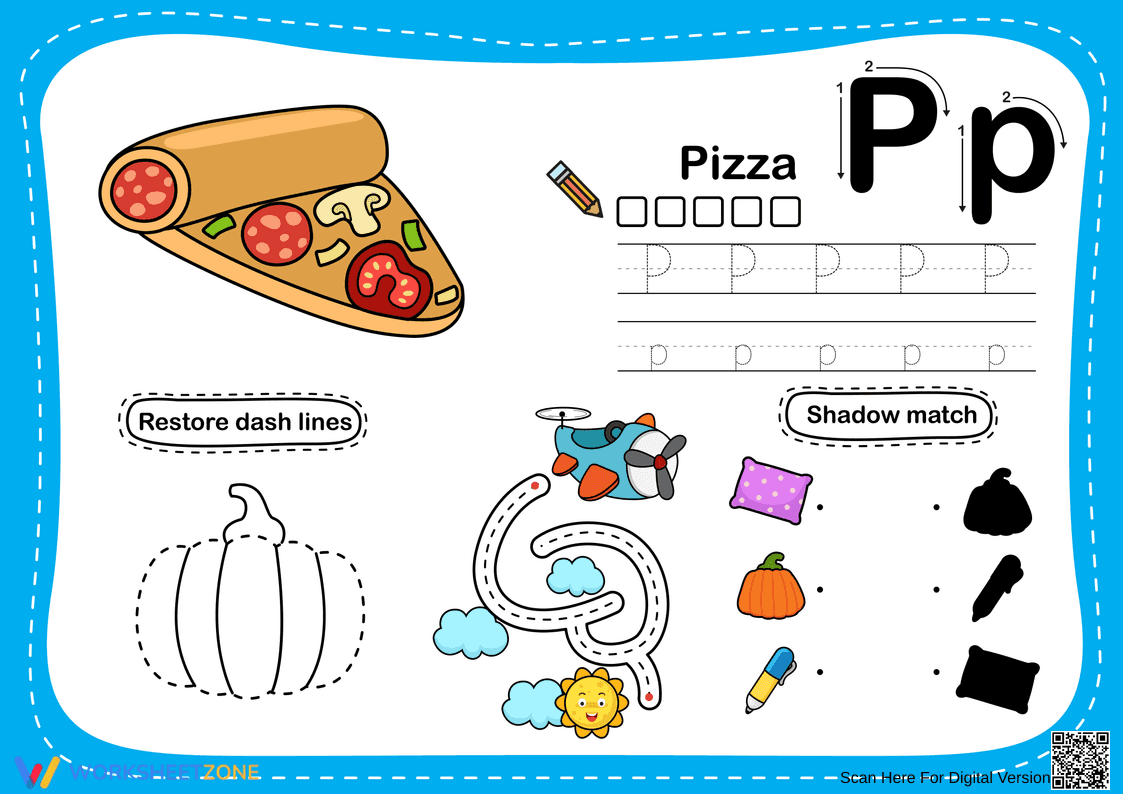 Printable Letter P Tracing Worksheet | Kindergarten ELA - Page 1