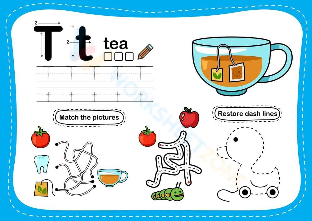 Alphabet Tracing - Letter T - Page 1