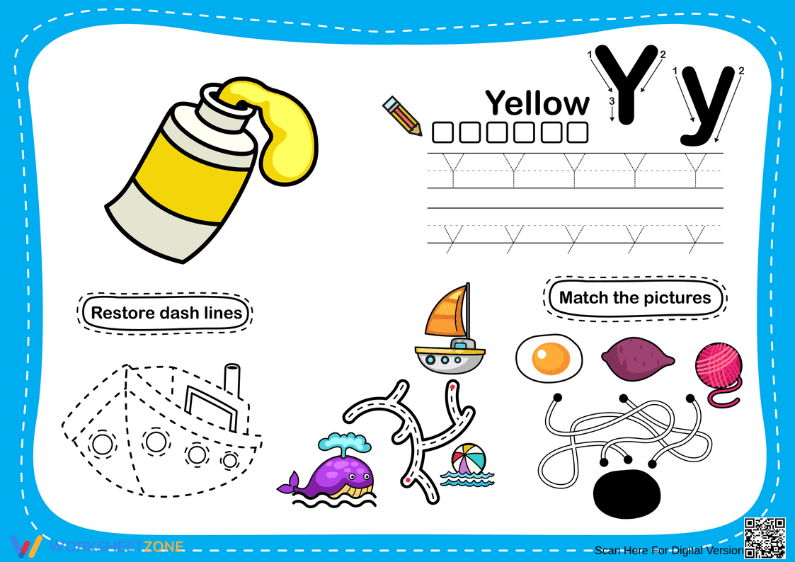 Letter Y Alphabet Tracing Worksheet | Essential Grade K - Page 1