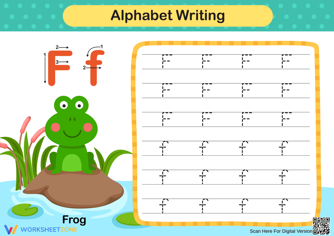 Alphabet Writing F Worksheet | Essential Grade K Practice - Page 1
