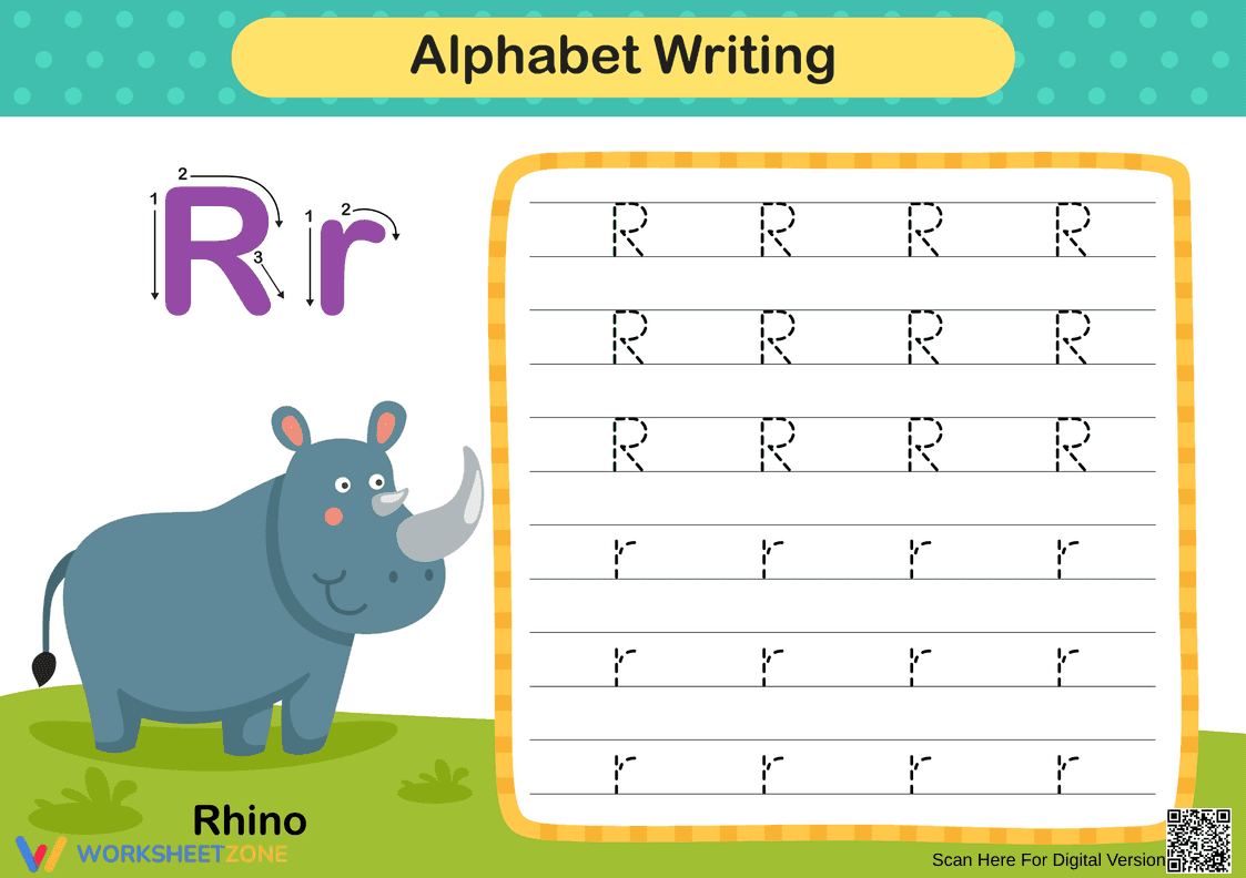 Alphabet Writing – Learn to Write R - Page 1
