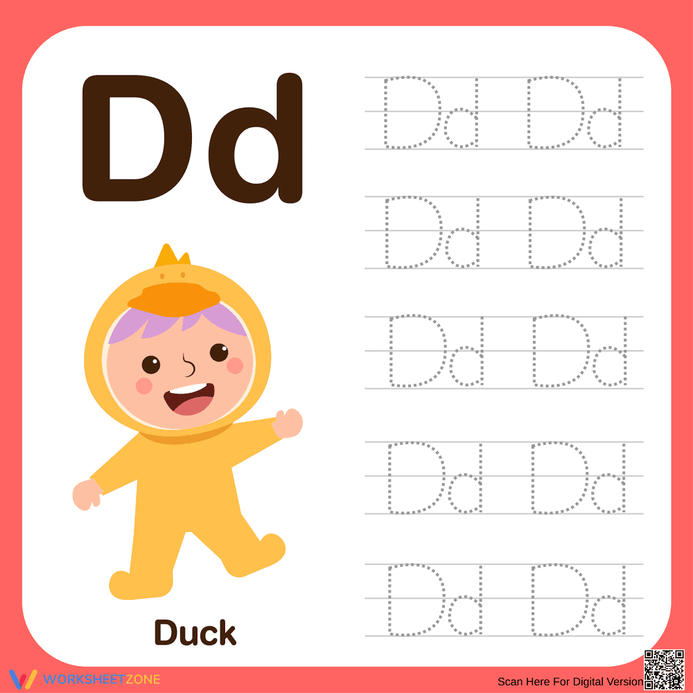 Letter D Tracing Worksheet | Essential Kindergarten ELA - Page 1