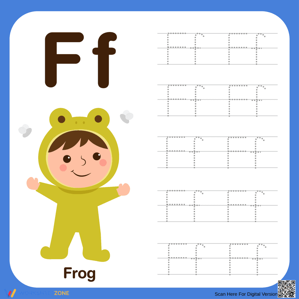 Letter F Tracing Worksheet | Essential Kindergarten ELA - Page 1
