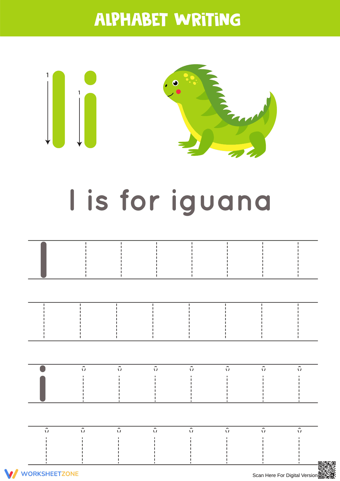 Letter I Writing Practice | Grade K Essential Worksheet - Page 1