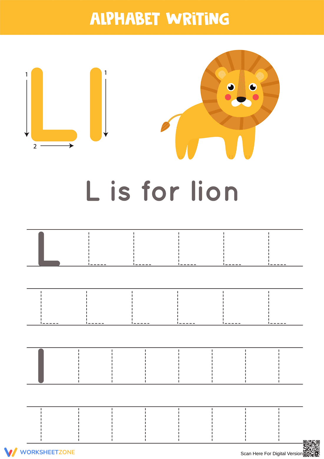 Letter L Writing Worksheet | Essential Grade K Practice - Page 1