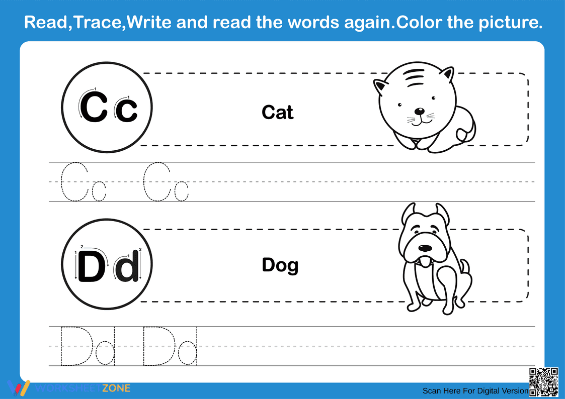 Letters C & D Worksheet | Grade K Essential Printable - Page 1