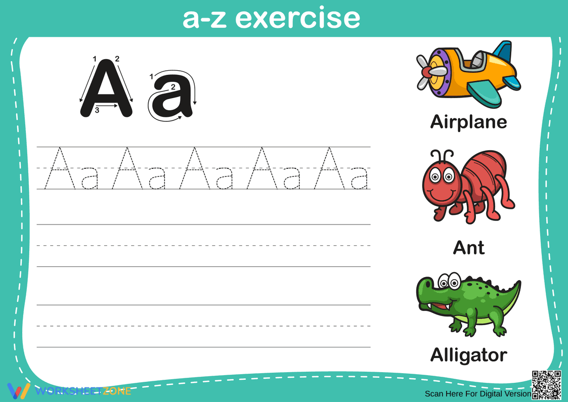 Letter A Tracing | Printable Kindergarten Worksheet - Page 1