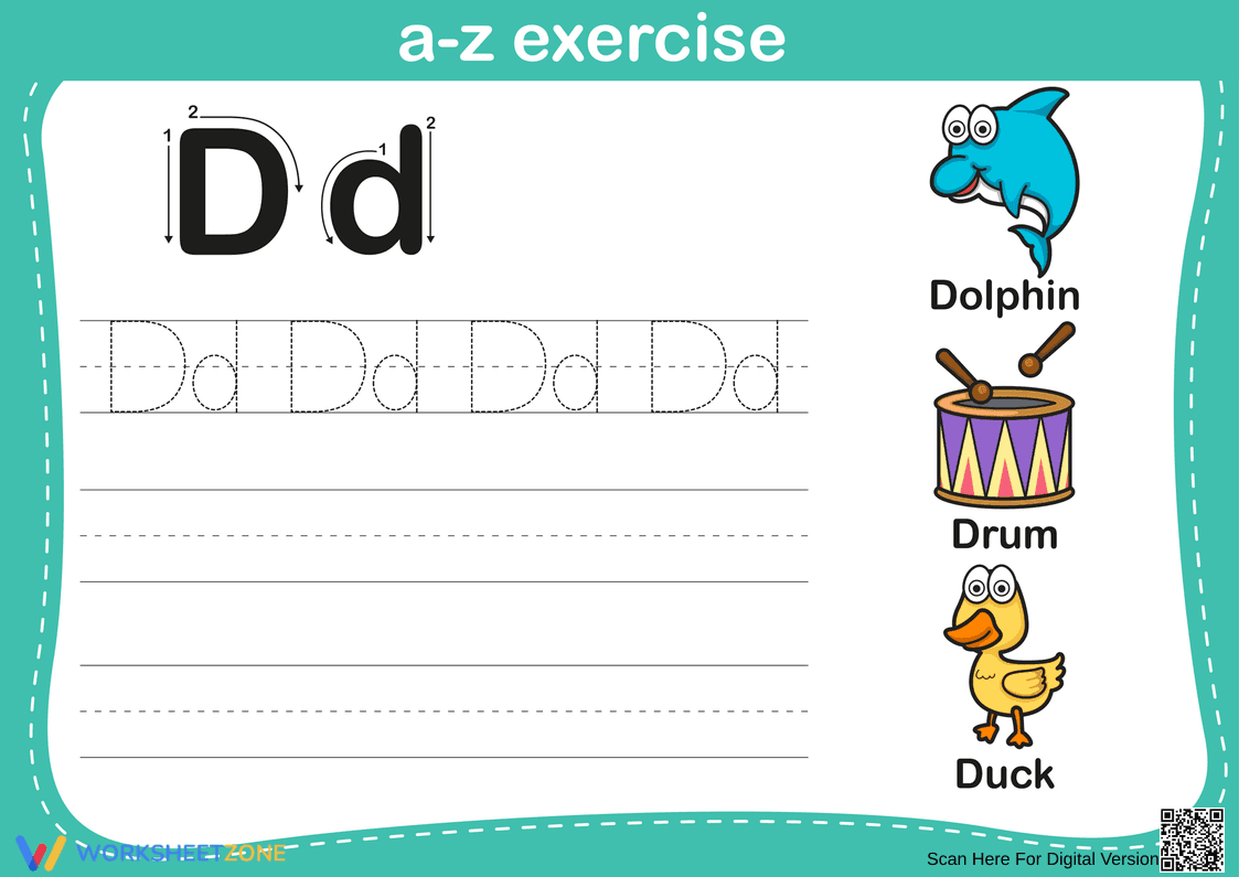 Letter D Tracing Worksheet | Essential Grade K-1 - Page 1