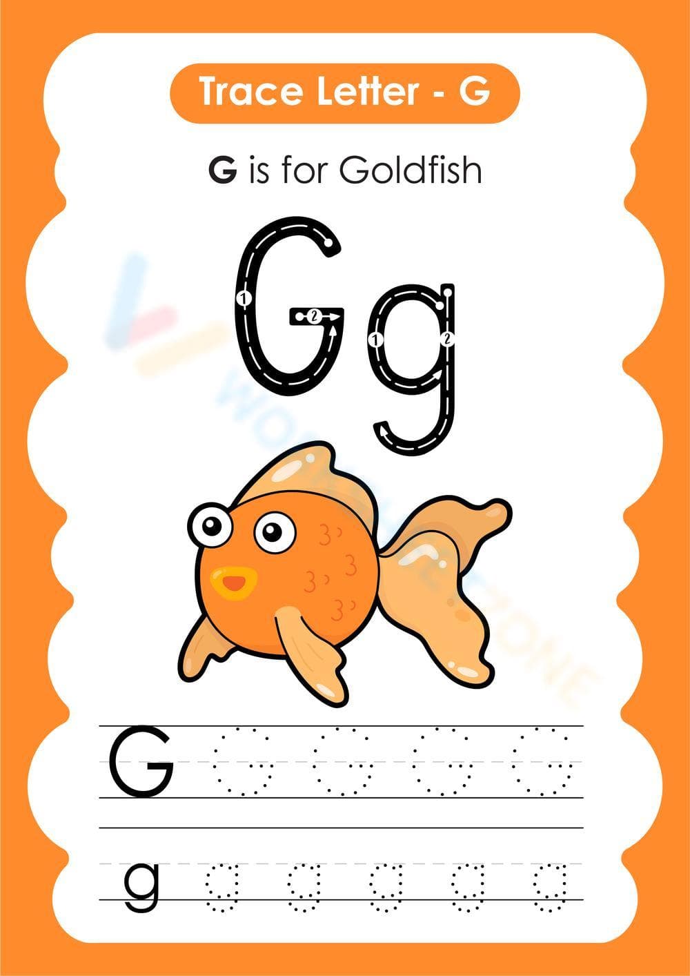 Letter G tracing - Page 1