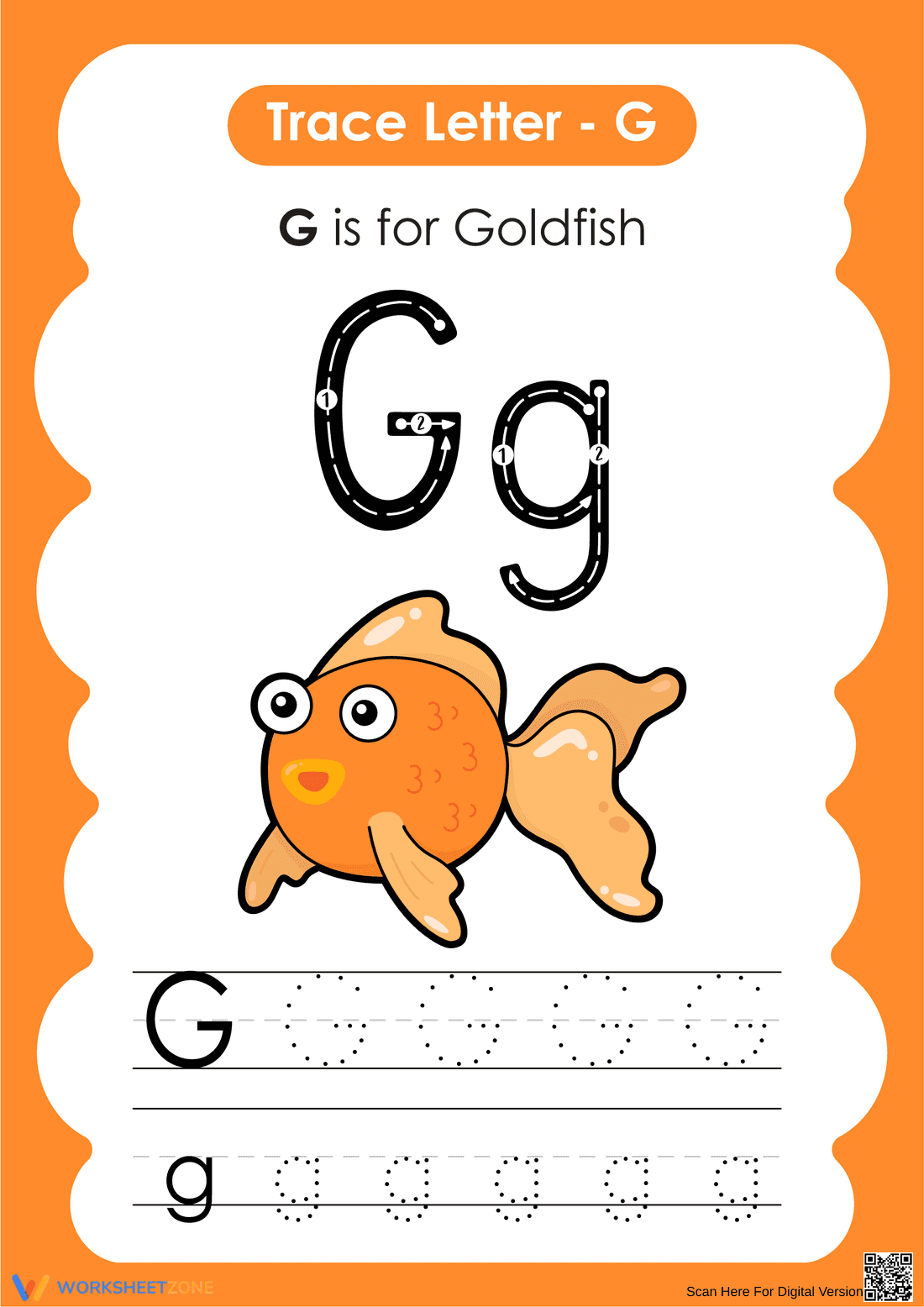 Letter G Tracing Worksheet | Essential Grade K ELA - Page 1