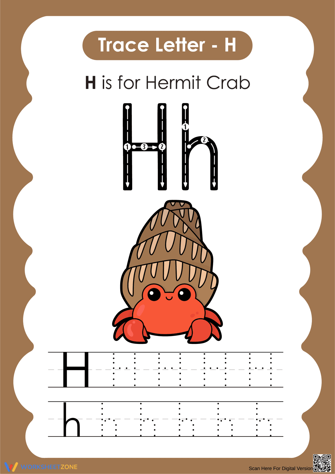 Letter H Tracing Worksheet | Essential Grade K ELA - Page 1