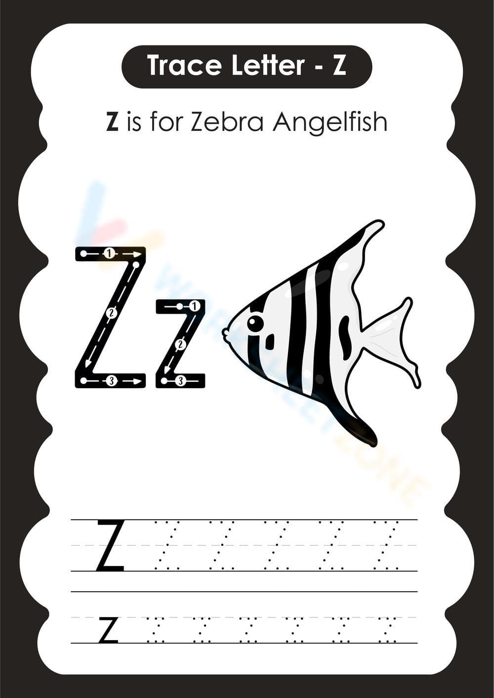 Letter Z tracing - Page 1
