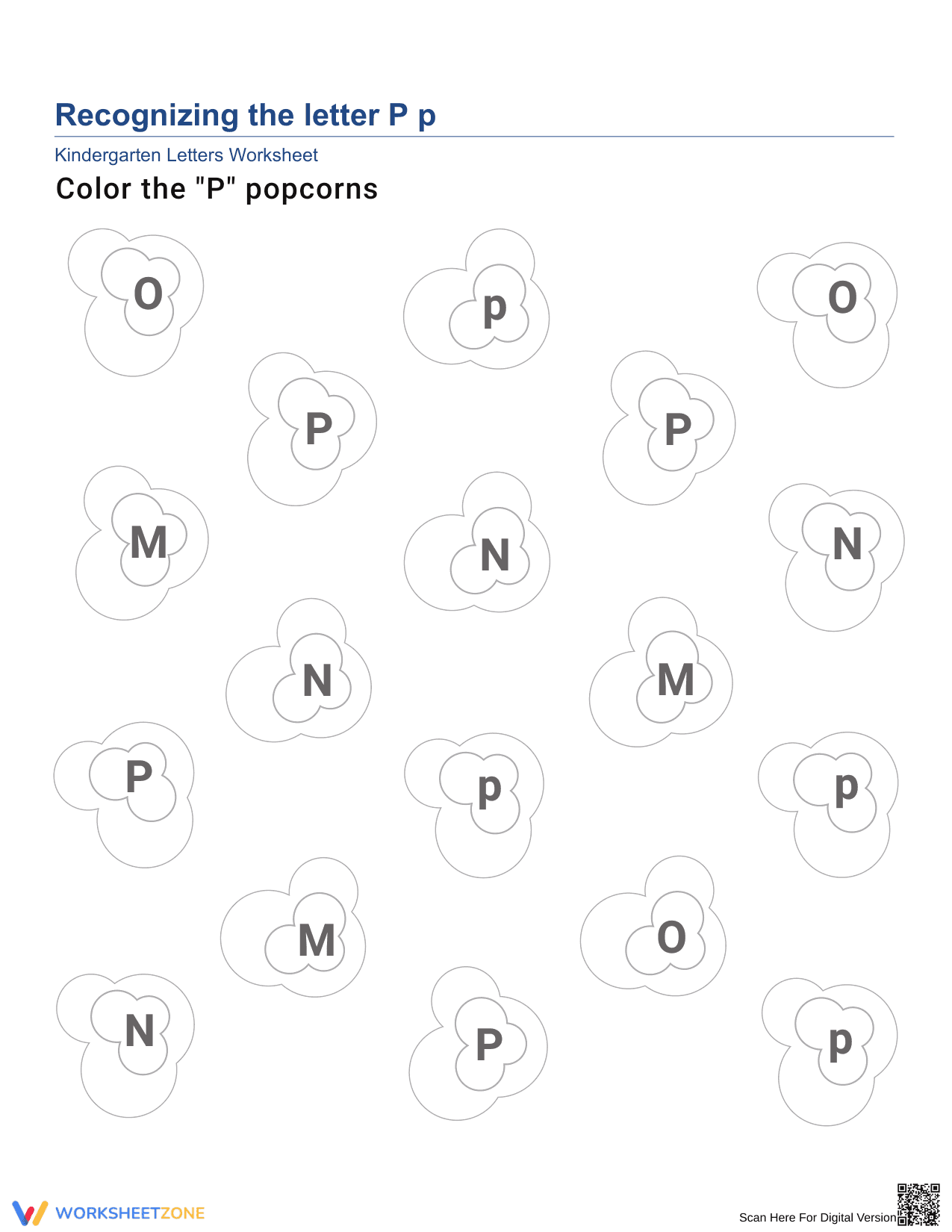 Essential Letter P Recognition Worksheet | Kindergarten - Page 1