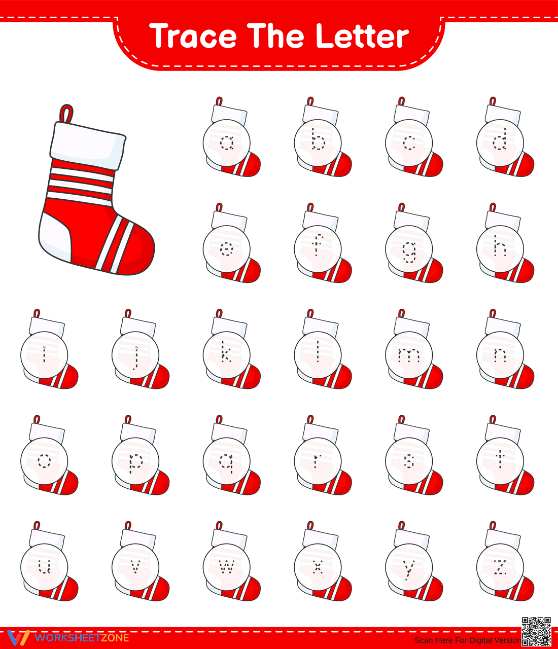 Kindergarten Letter Tracing — Printable No-Prep Worksheet - Page 1
