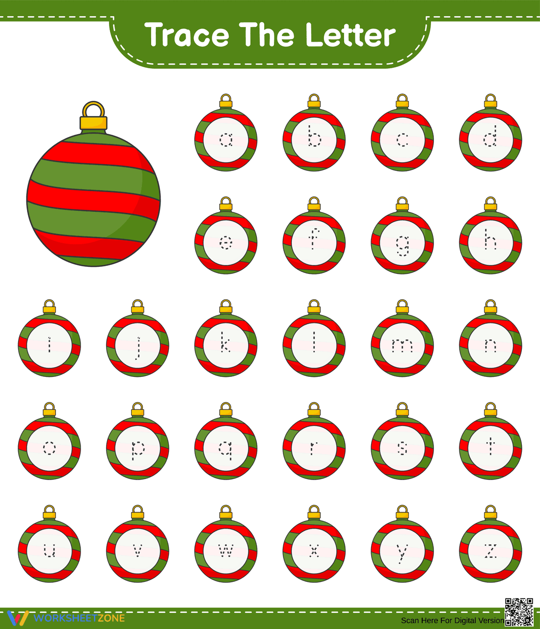 Christmas Letter Tracing Worksheet | Essential Grade K - Page 1