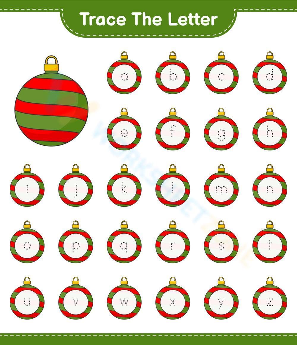 Christmas Letter Tracing Worksheet | Essential Grade K - Page 1