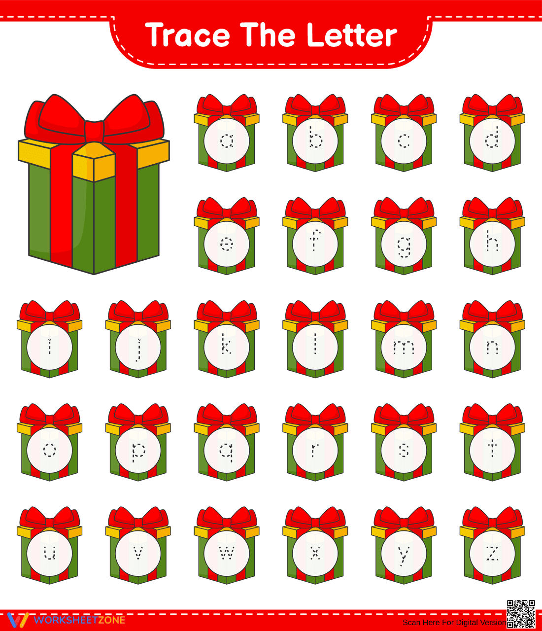 Printable Alphabet Tracing Worksheet | Kindergarten ELA - Page 1