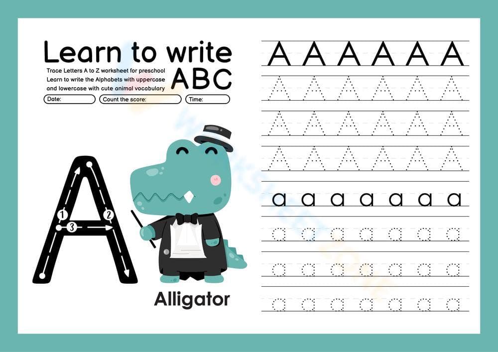 Learn to write A - Page 1