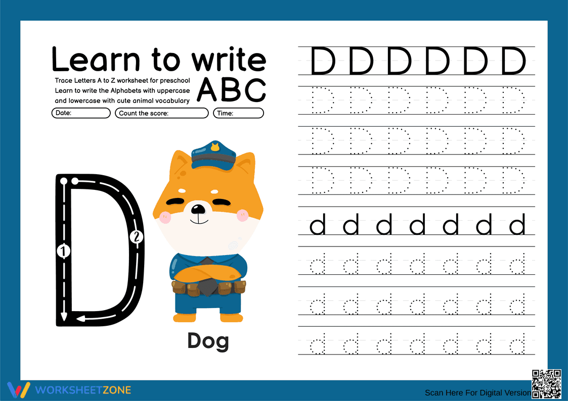 Letter D Writing Practice | Essential Grade K Worksheet - Page 1