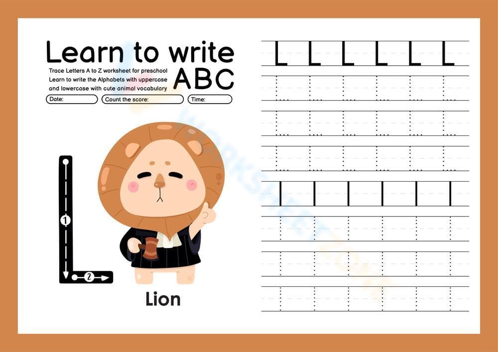Learn to write L - Page 1