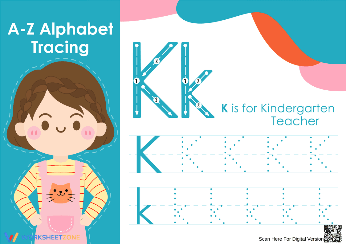 Letter K Tracing Worksheet | Essential Kindergarten Prep - Page 1