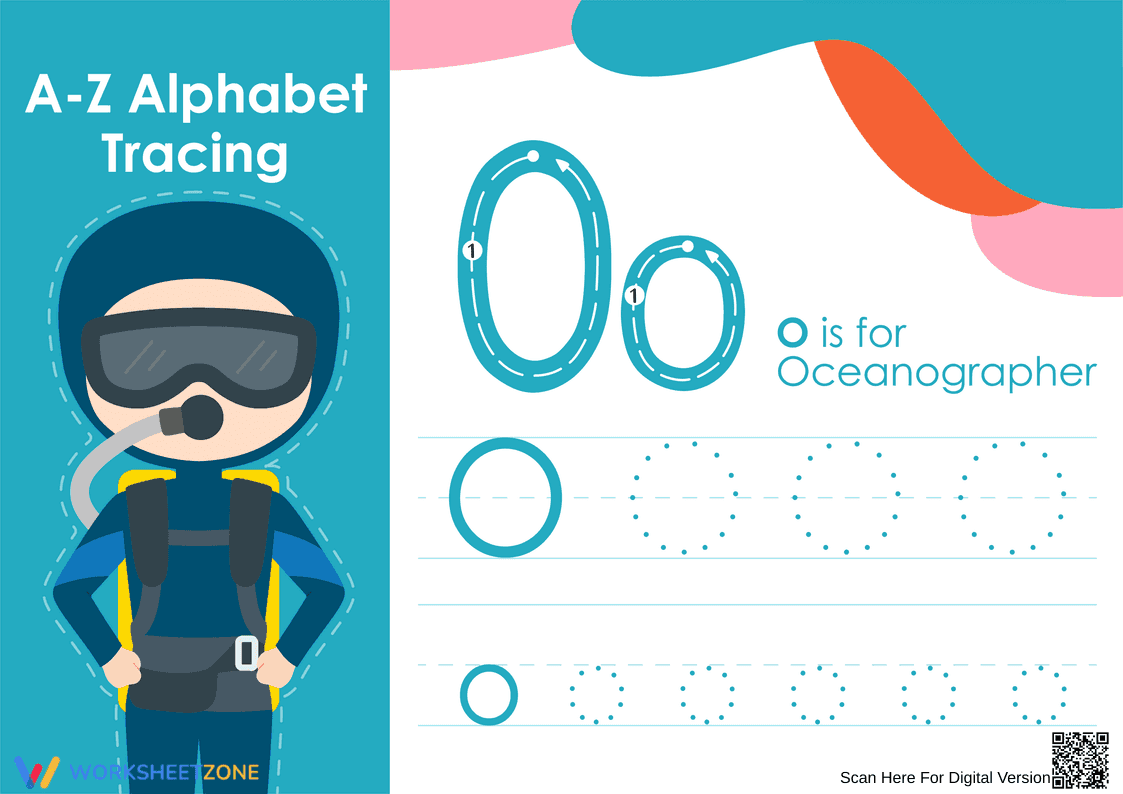 Grade K Letter O Tracing — Printable No-Prep Worksheet - Page 1