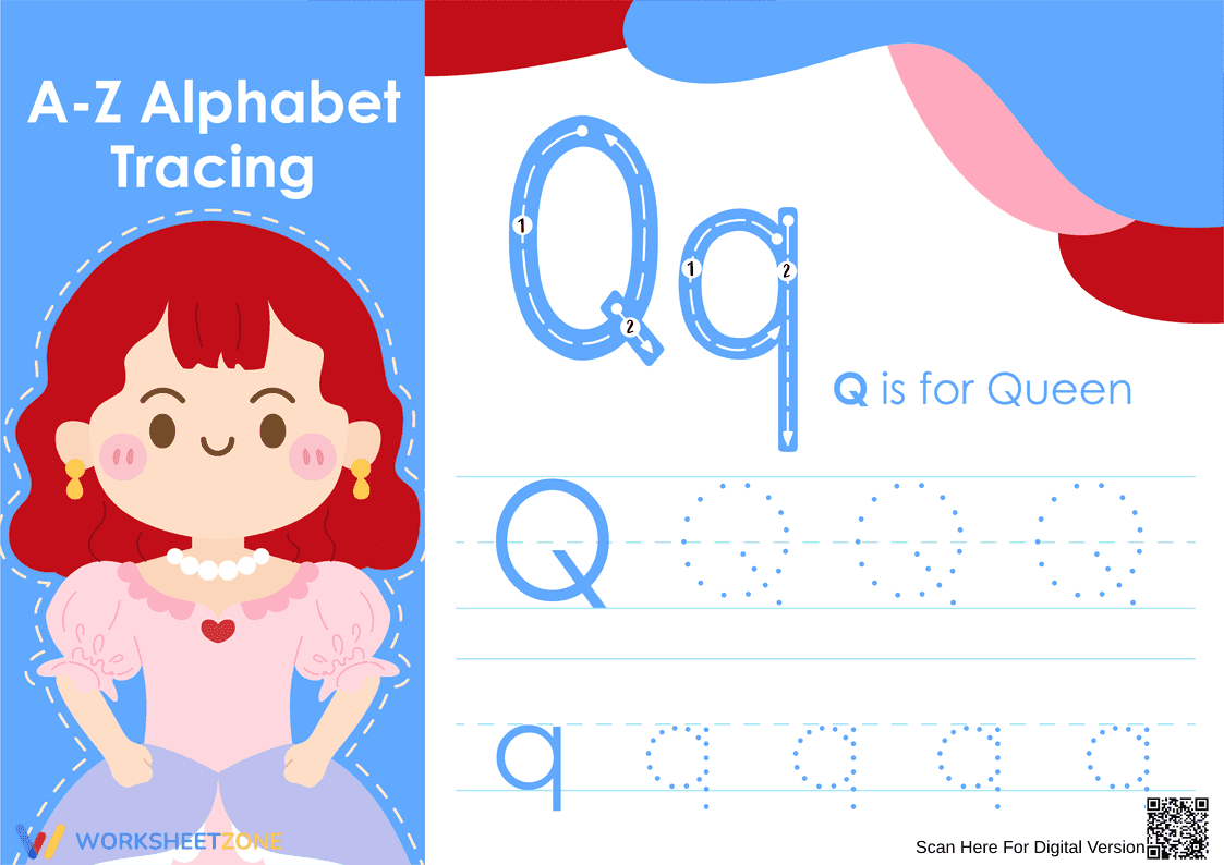 Printable Letter Q Tracing Worksheet | Grade K ELA - Page 1