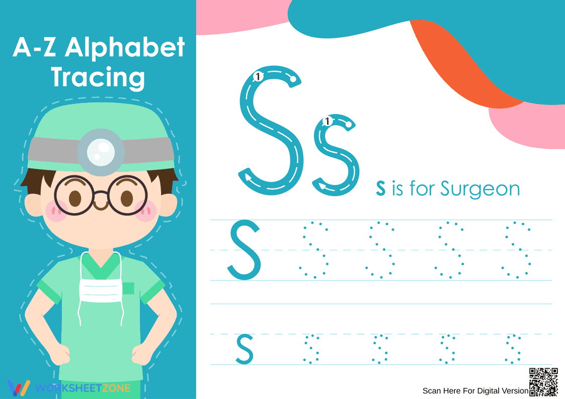 Letter S Tracing Worksheet | Essential Preschool ELA - Page 1
