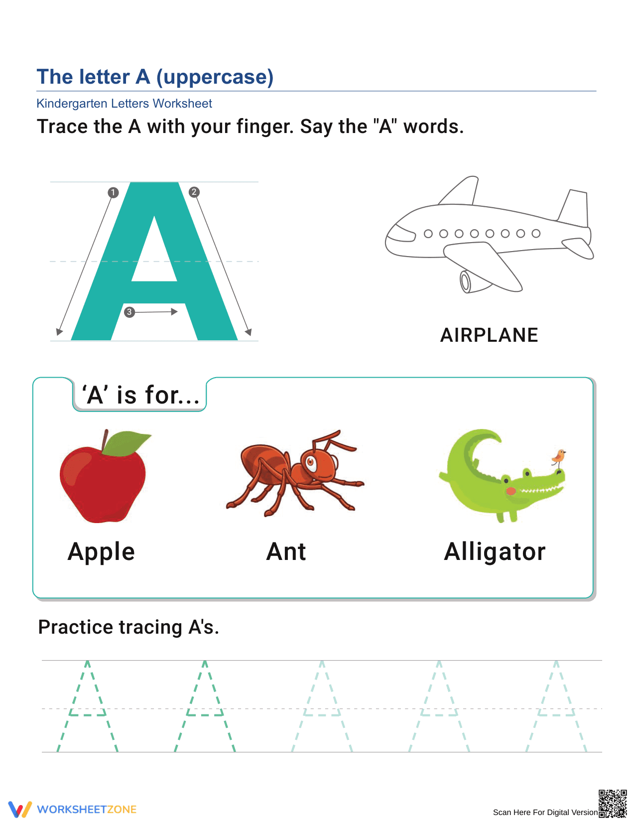 Learn the Uppercase Letter A - Page 1