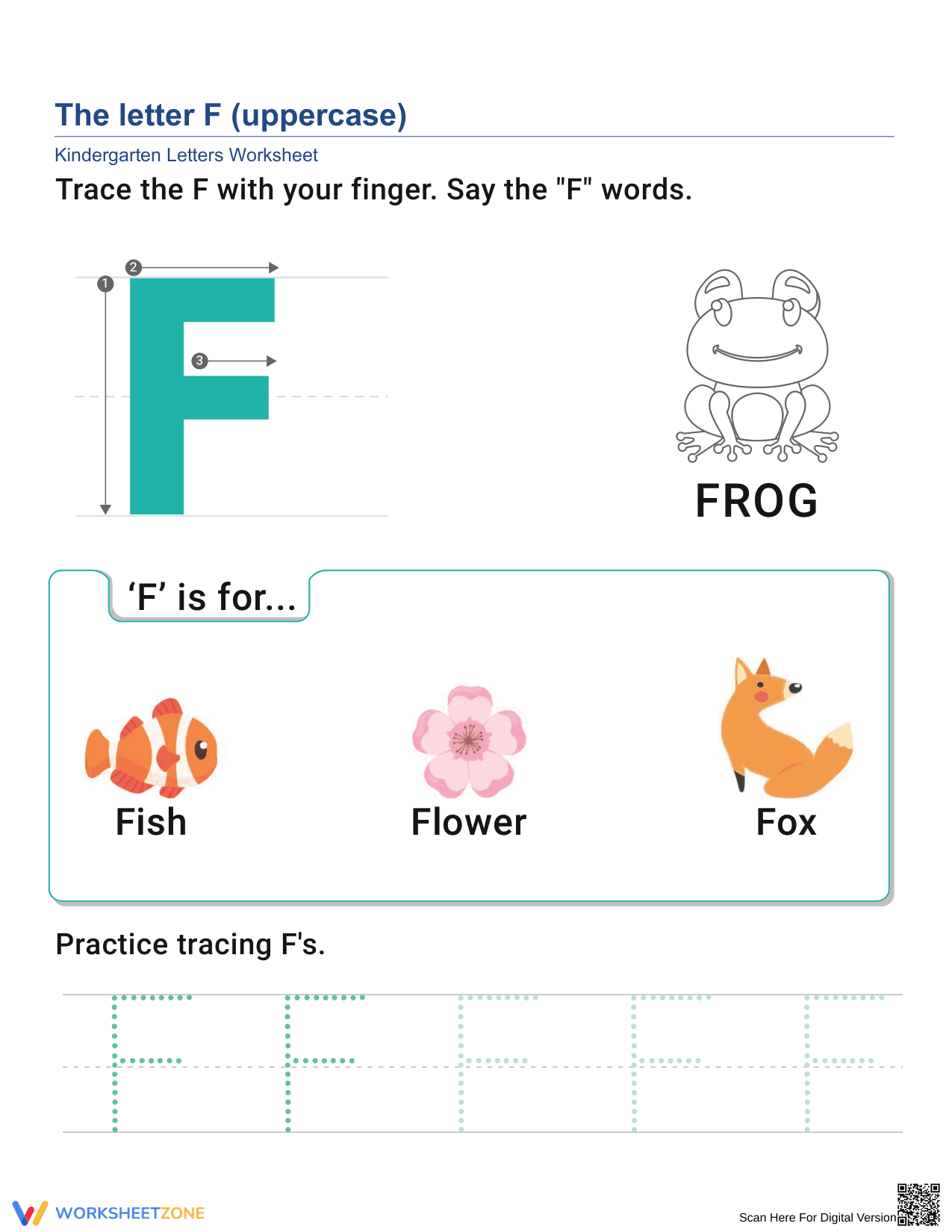 Practice the Uppercase Letter F - Page 1