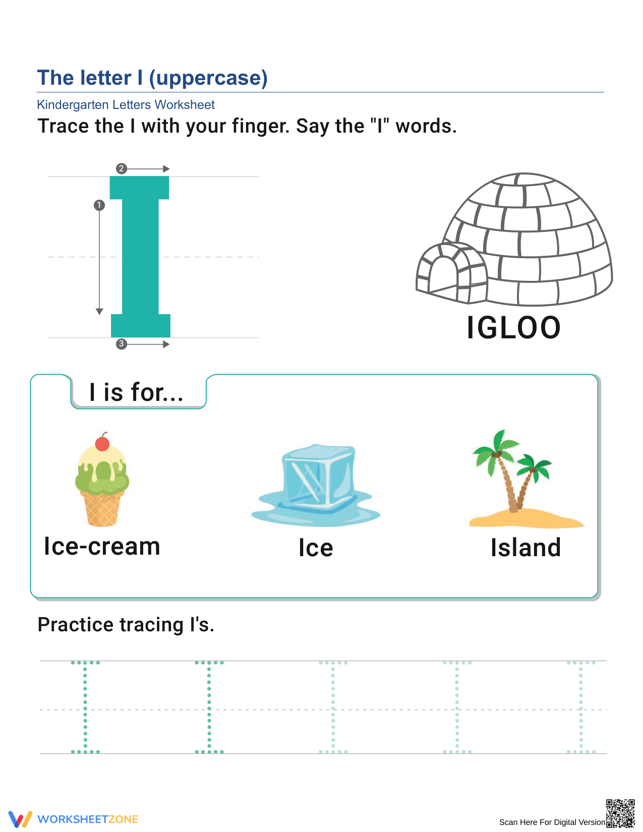 Learn the Uppercase Letter I - Page 1