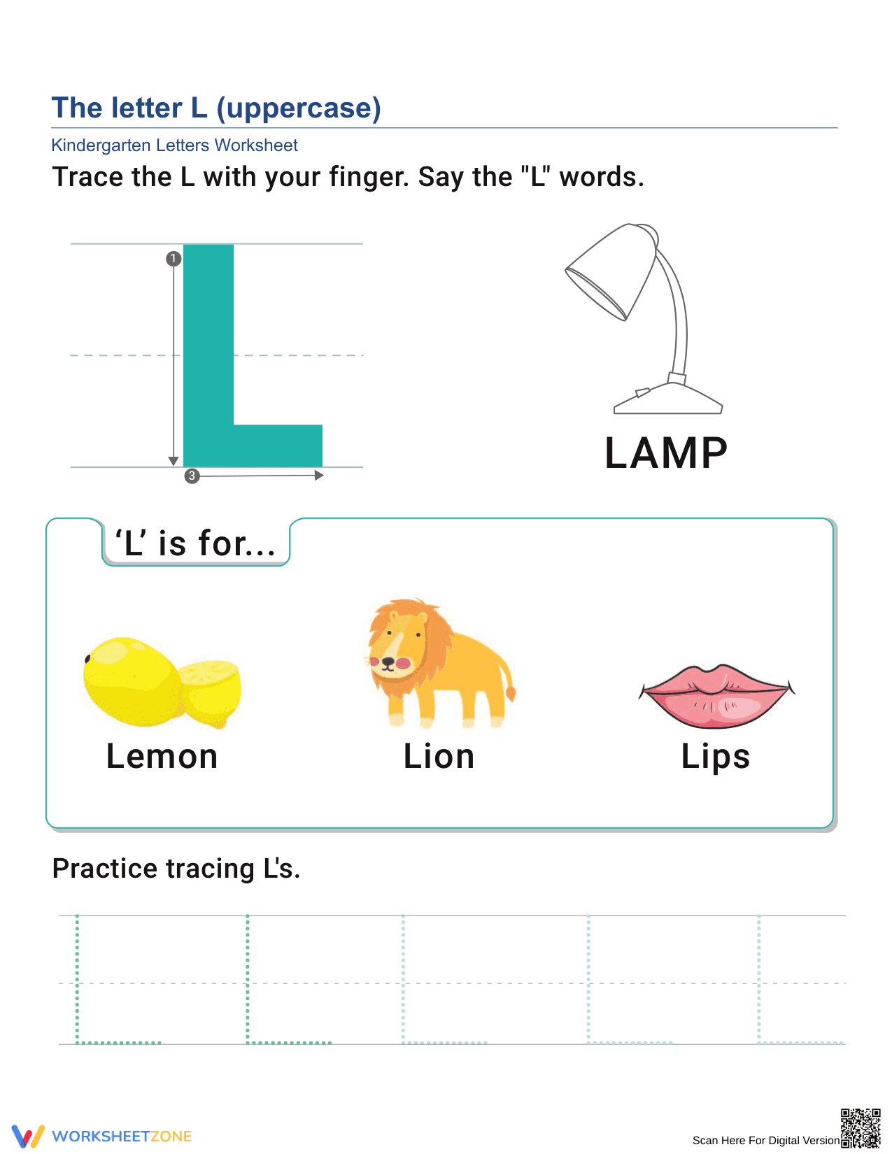 Uppercase Letter L Worksheet | Essential Kindergarten Ready - Page 1