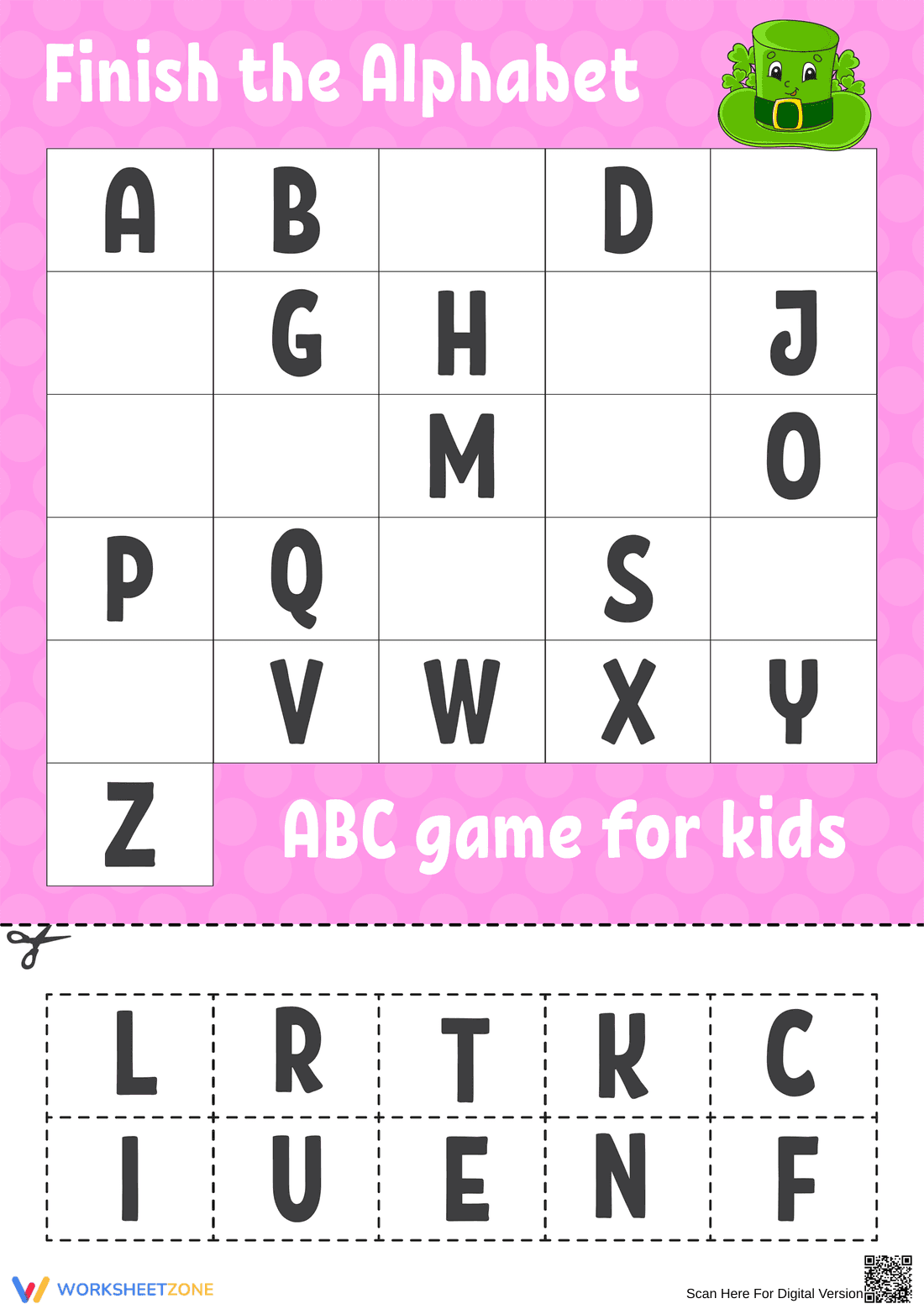 Finish the Alphabet Worksheet | Essential Preschool ELA - Page 1