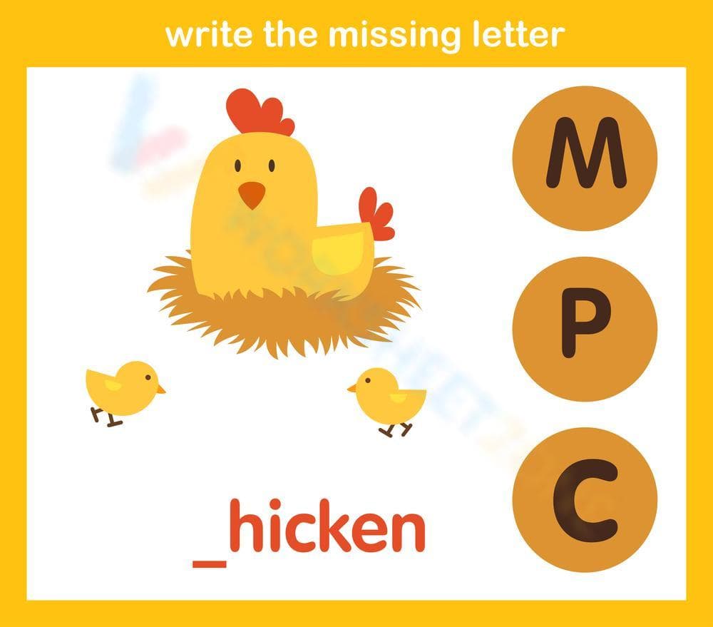 Write the missing letter 14 - Page 1
