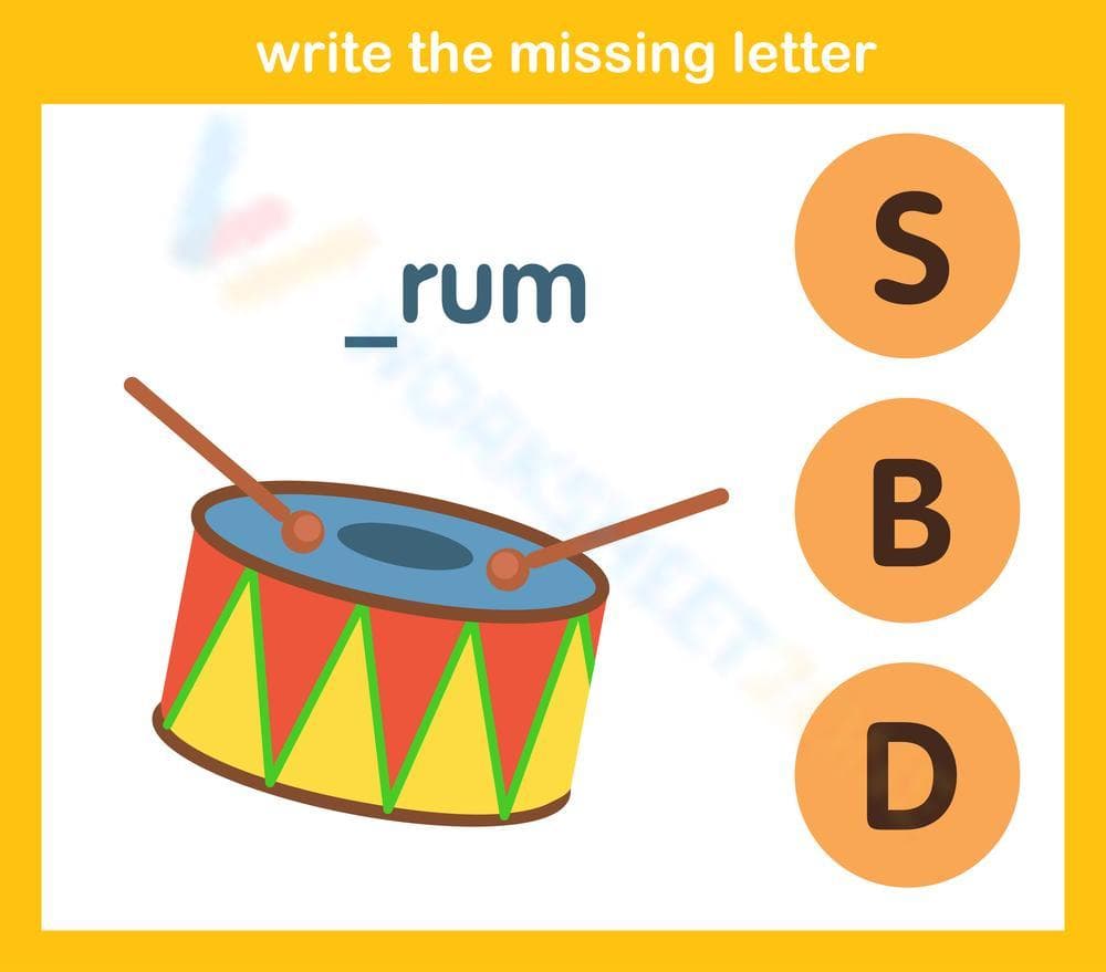 Write the missing letter 15 - Page 1