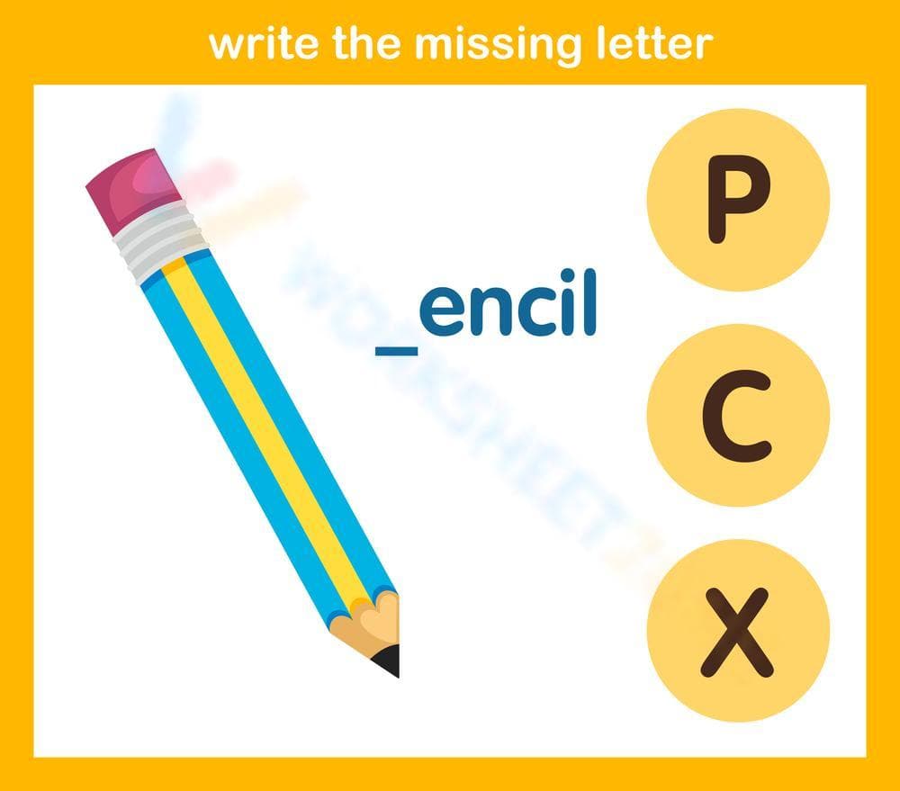 Write the missing letter 26 - Page 1