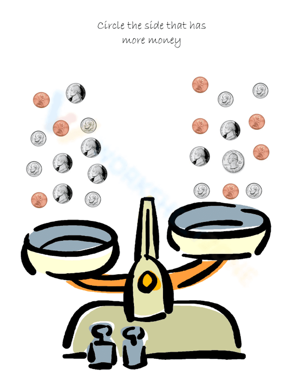Printable Comparing Money Worksheet | Grade 2 - Page 1
