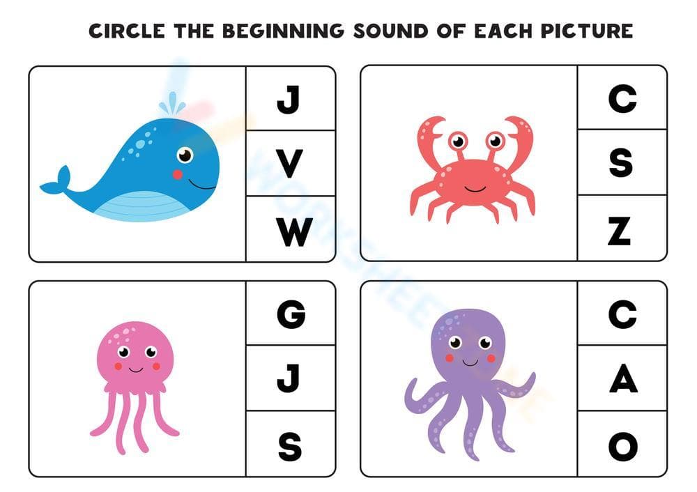 Beginning Sounds Worksheet | Grade K Essential - Page 1