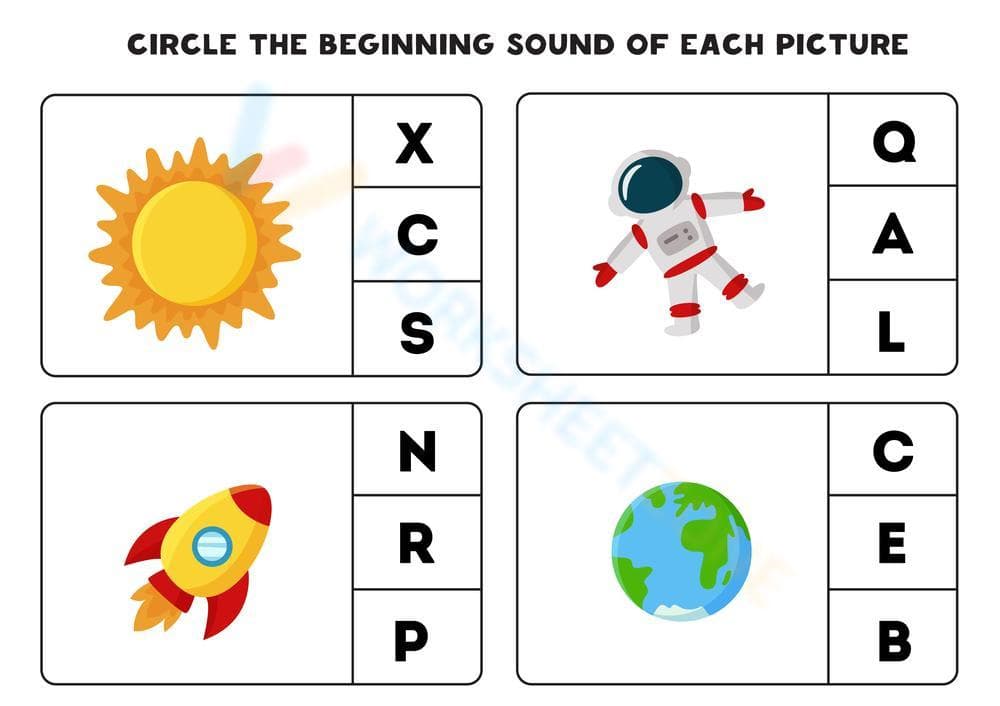 Beginning Sounds Phonics Worksheet | Essential Grade K-1 - Page 1