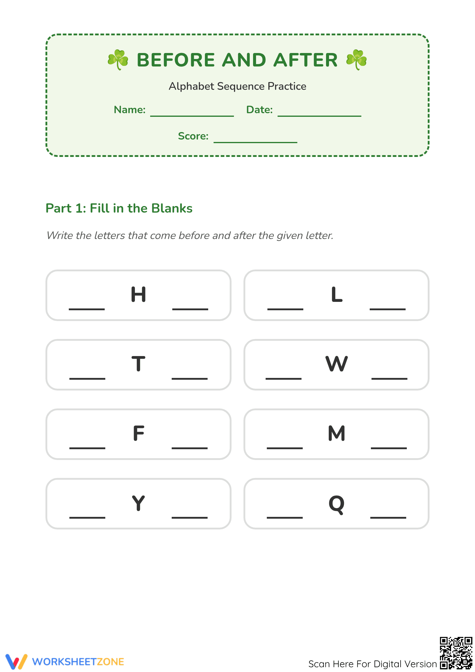 Alphabet Sequence Practice | Essential Preschool Worksheet - Page 1