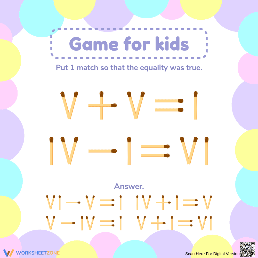 Roman Numerals Game Worksheet - Page 1