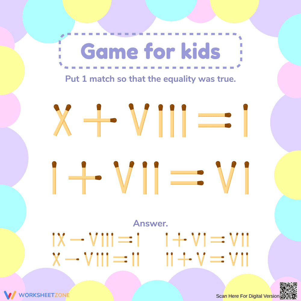 Fun Roman Numerals Game Worksheet - Page 1