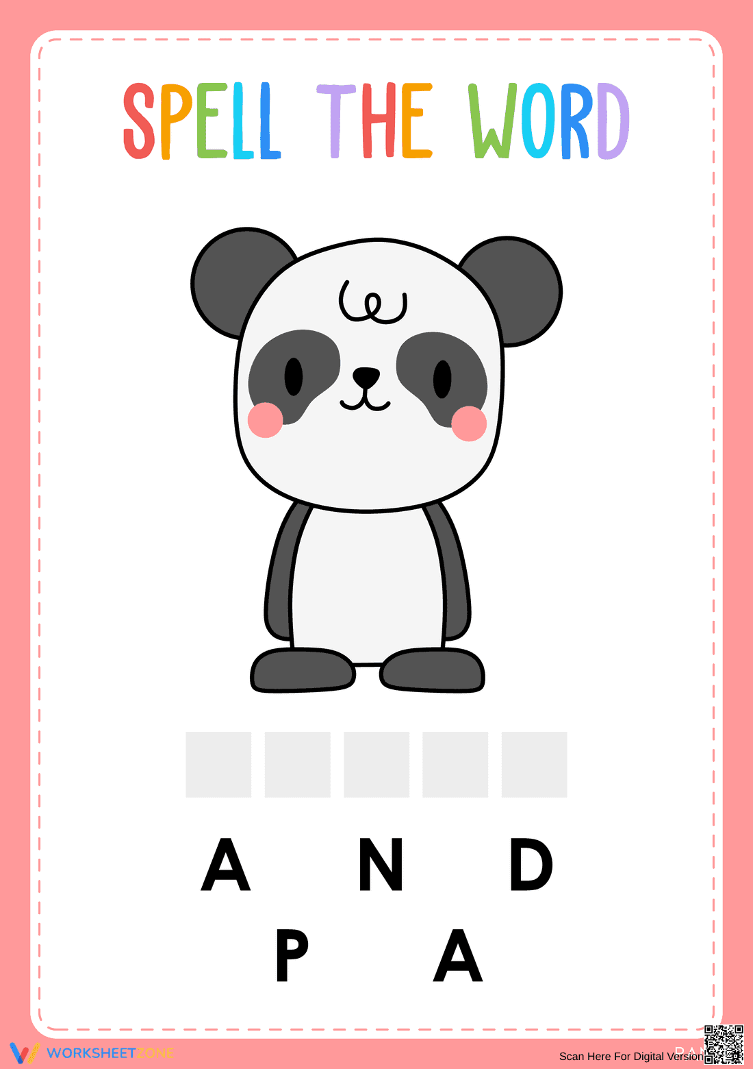 Animal Spelling Worksheet | Kindergarten Essential - Page 1