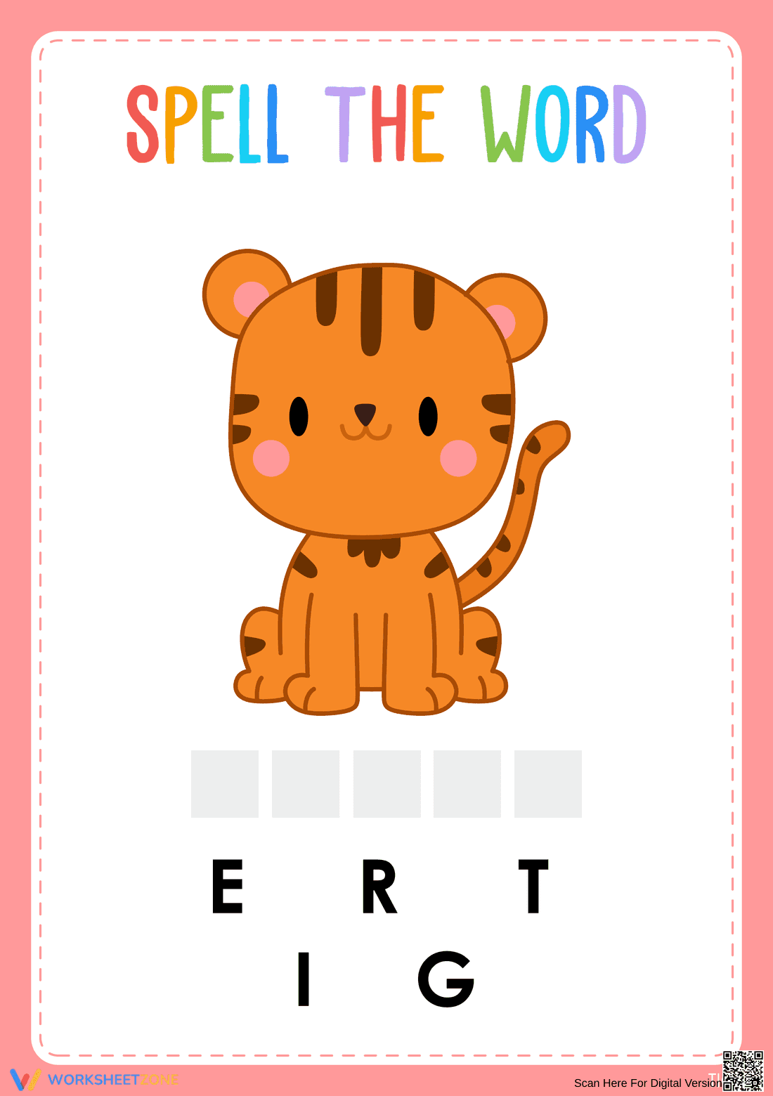 Animal Spelling Worksheet | Kindergarten Essential - Page 1