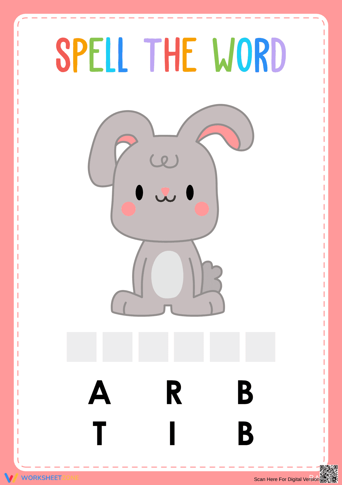 Animal Spelling Worksheet | Kindergarten Essential - Page 1