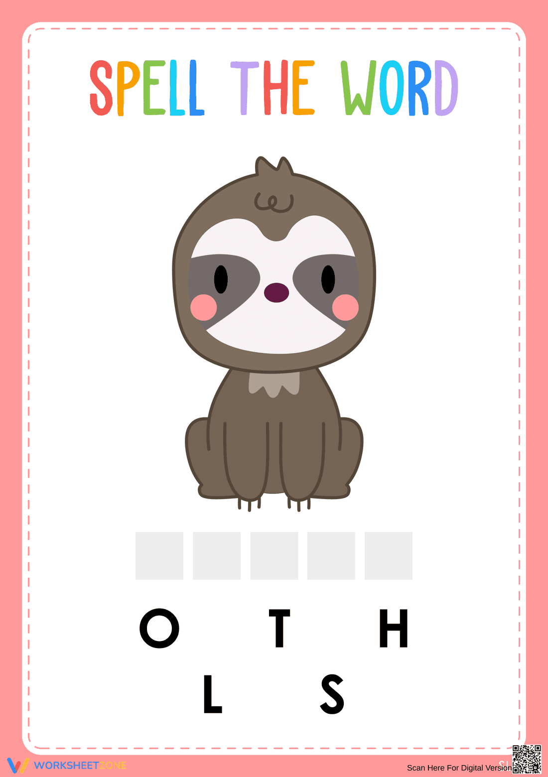 Printable Animal Spelling Worksheet | Grade K-1 ELA - Page 1