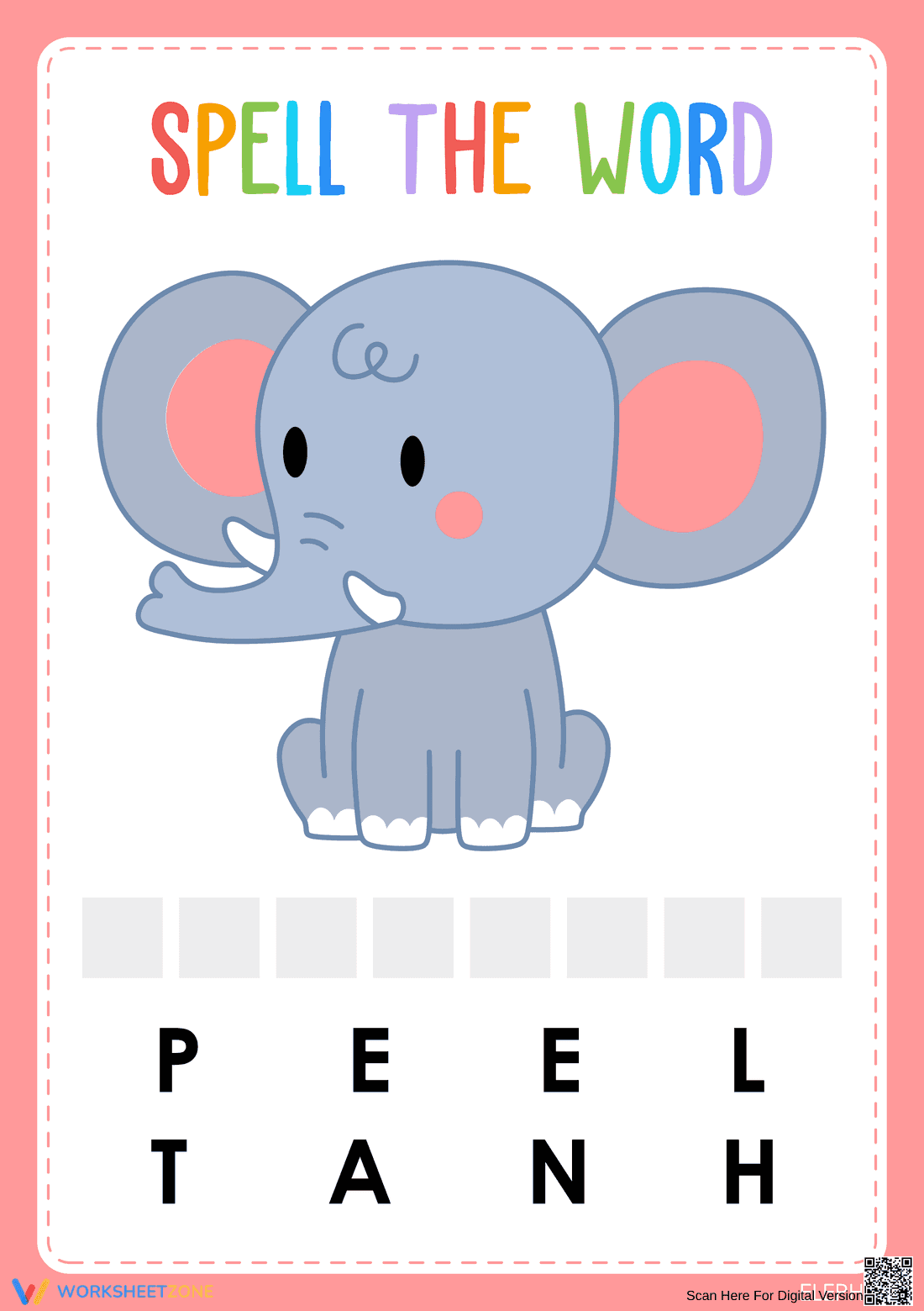 Animal Spelling Worksheet | Grade K-1 Essential - Page 1