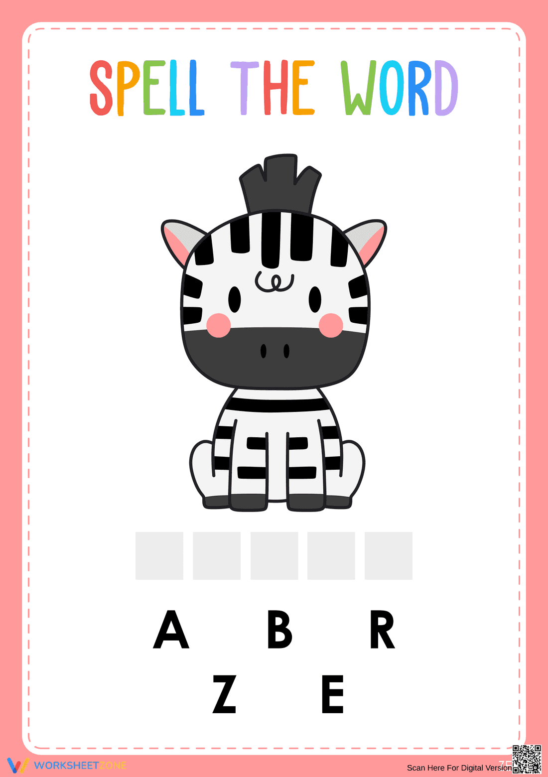 Animal Spelling Worksheet | Essential Kindergarten ELA - Page 1