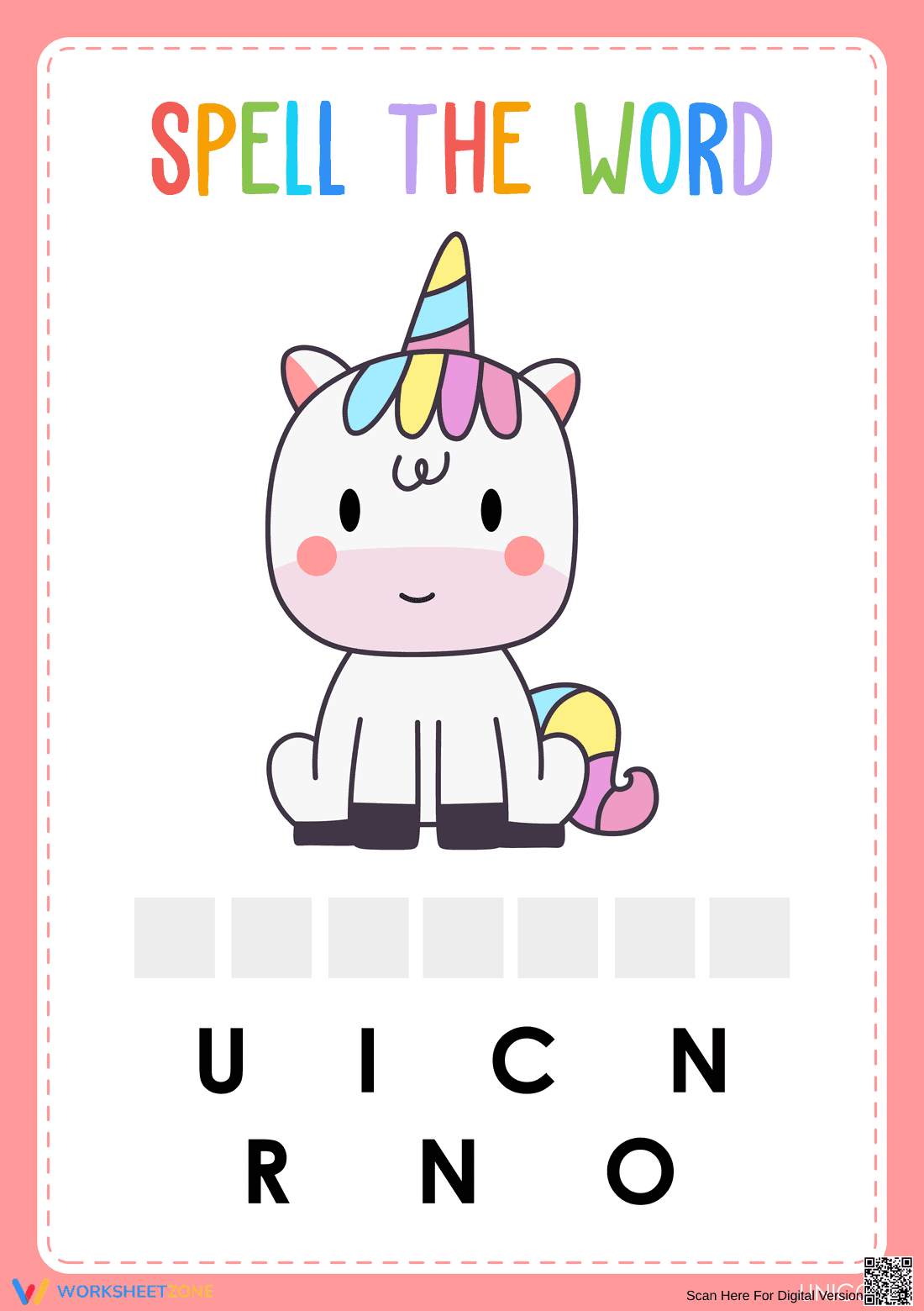 Printable Animal Spelling Worksheet | Kindergarten ELA - Page 1