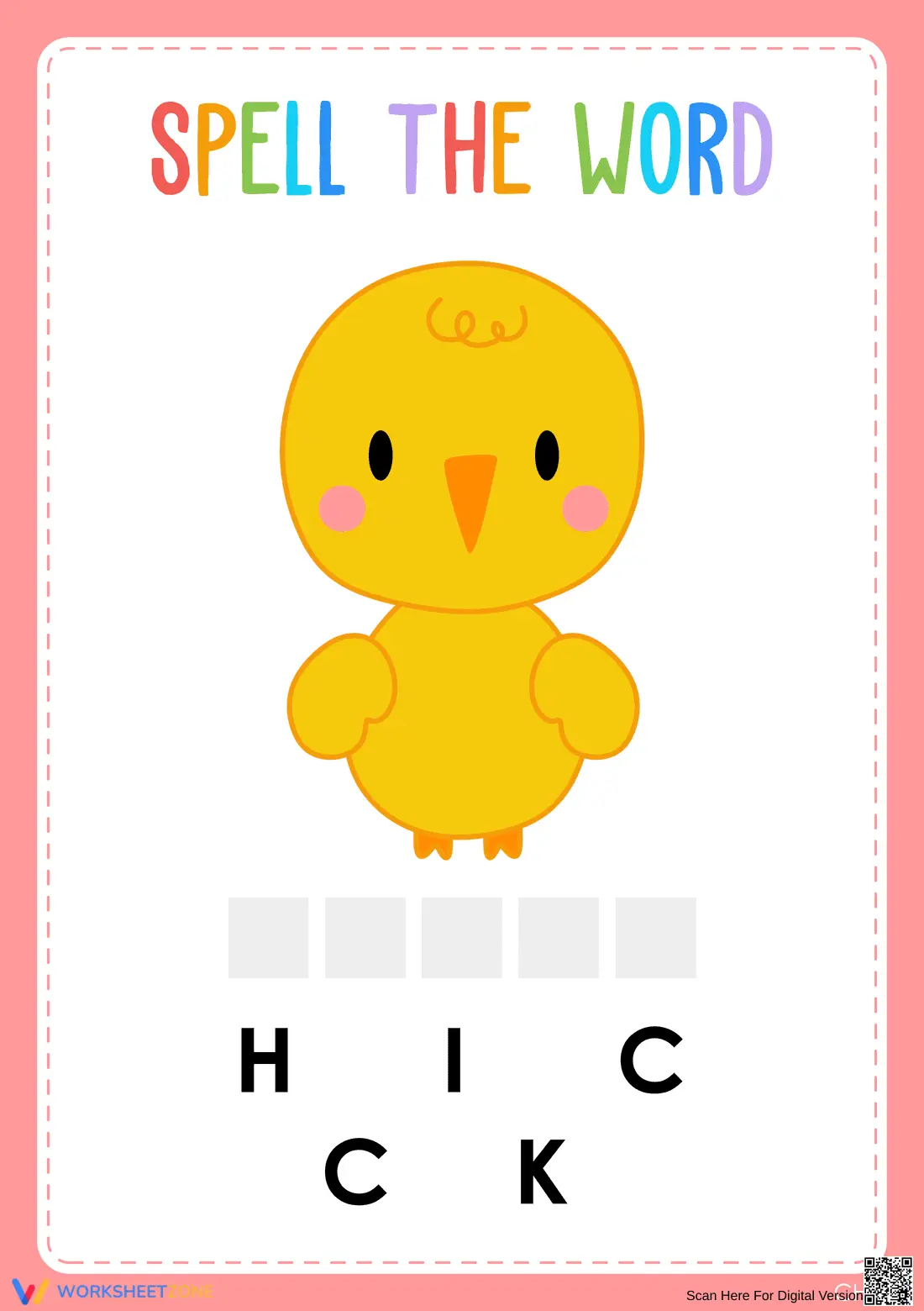 Animal Spelling Worksheet | Essential Grade K-1 ELA - Page 1